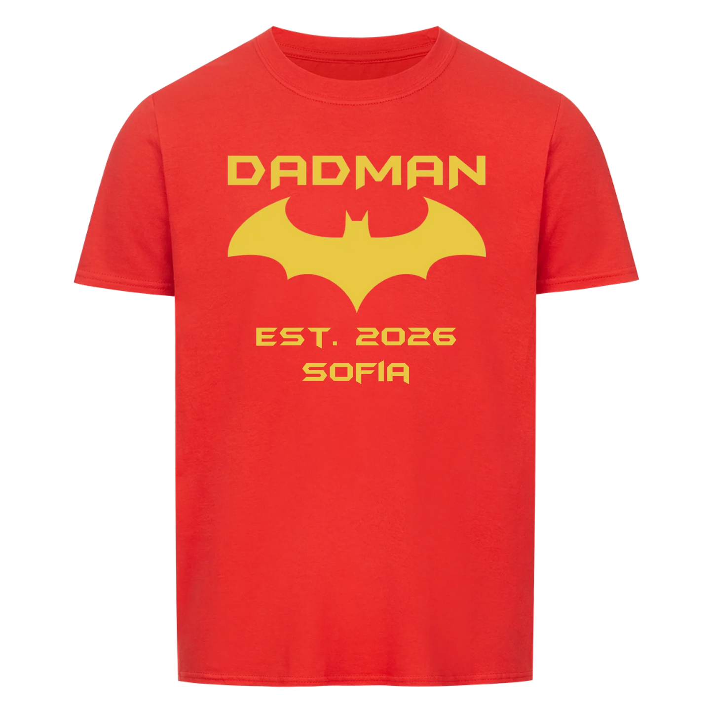 Dadman with Kids Name & Year --- T-Shirt Unisex