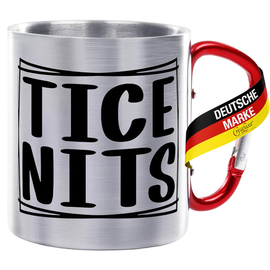 Tice Nits - Edelstahltasse mit Karabiner - 330ml
