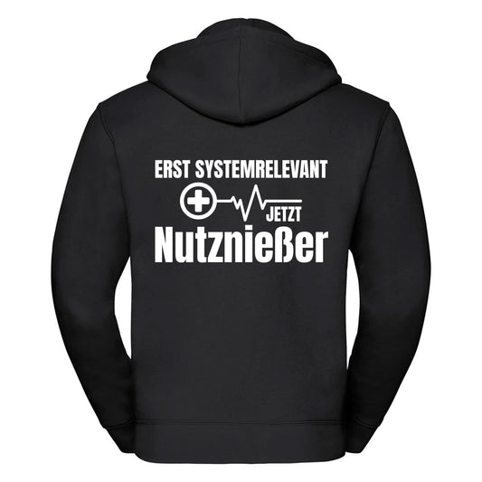 Erst Systemrelevant jetzt Nutznießer -- Zipper Hoodie / Weste Unisex