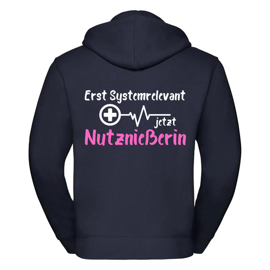 Erst Systemrelevant jetzt Nutznießerin -- Zipper Hoodie / Weste Unisex