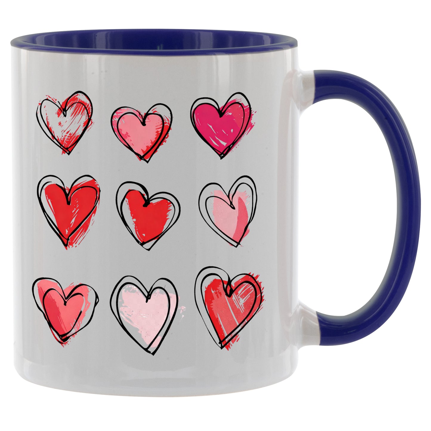 Valentinstag Herzen - Kaffeetasse verschiedene Farben - 330ml