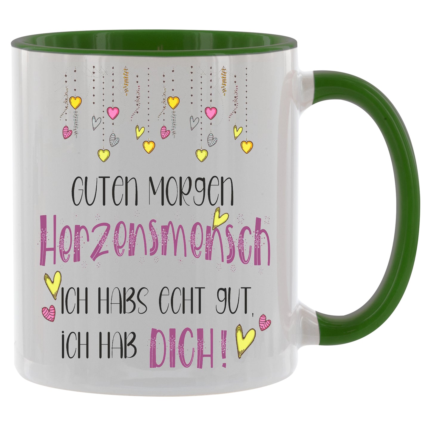 Guten Morgen Herzensmensch Ich habs echt gut ich hab DICH - Kaffeetasse verschiedene Farben - 330ml