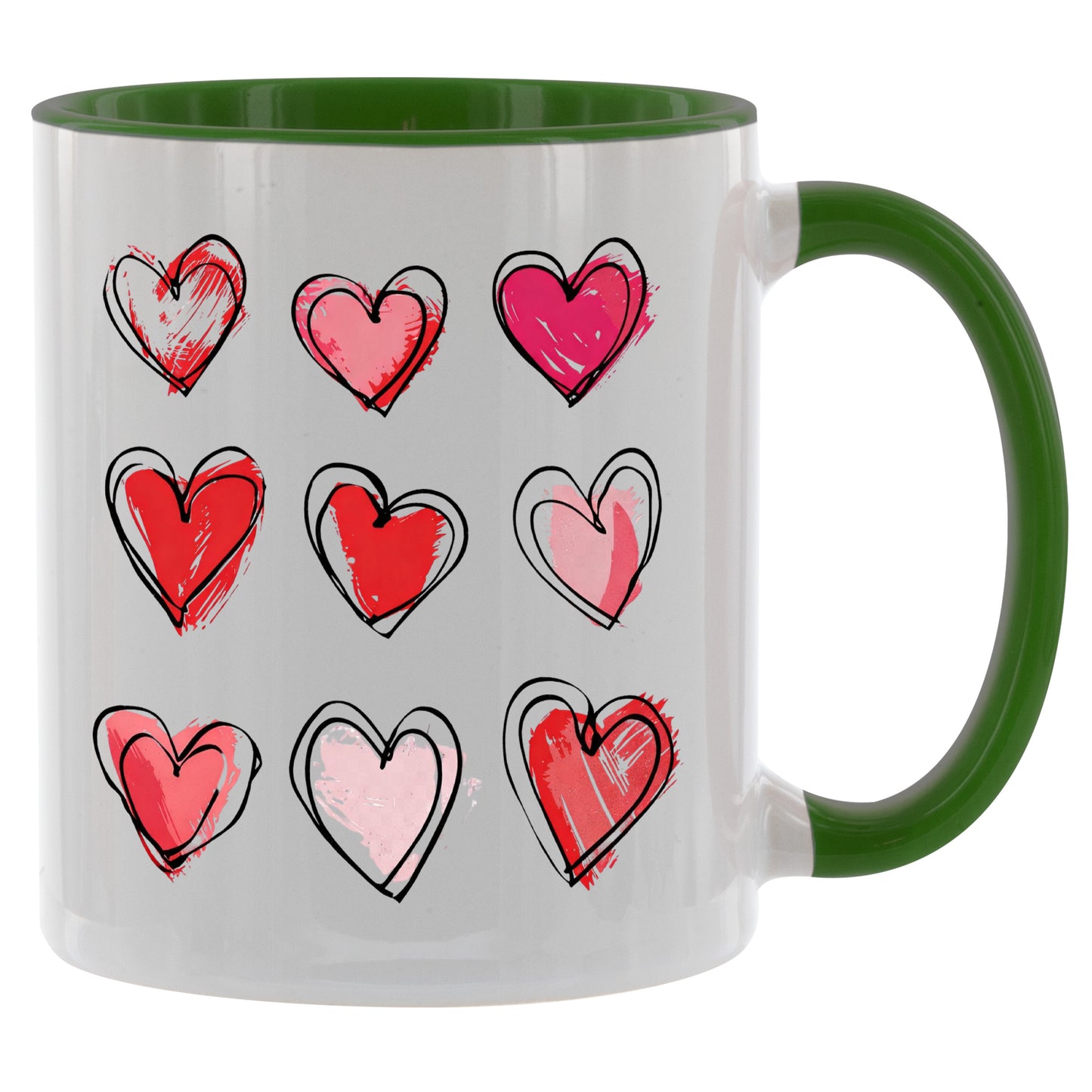 Valentinstag Herzen - Kaffeetasse verschiedene Farben - 330ml