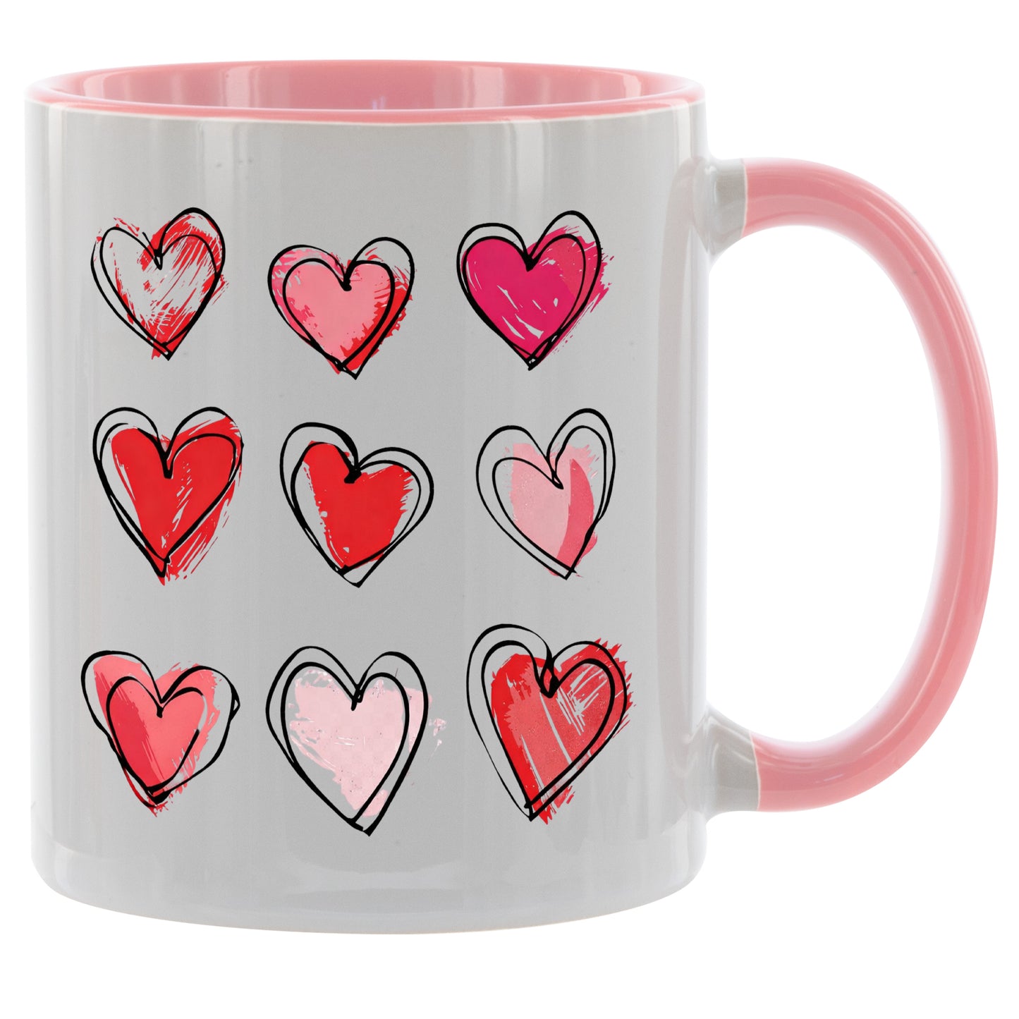 Valentinstag Herzen - Kaffeetasse verschiedene Farben - 330ml
