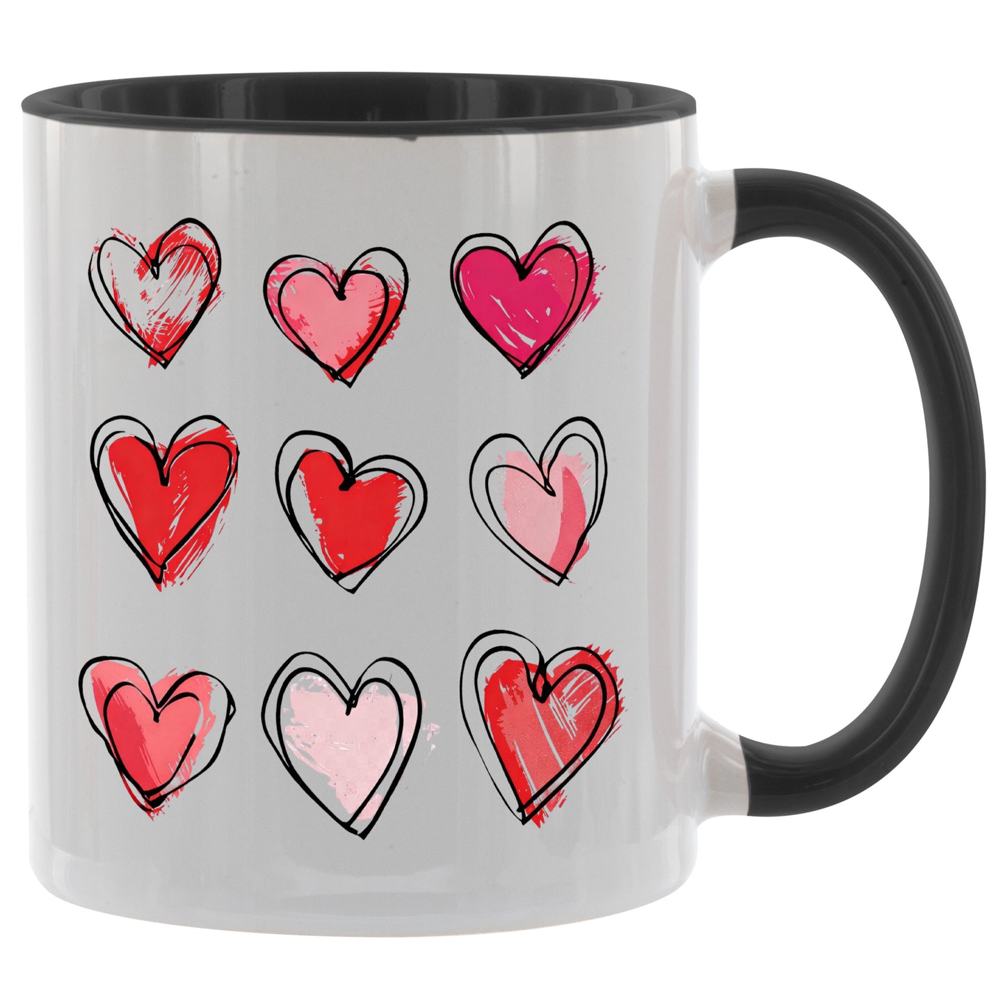 Valentinstag Herzen - Kaffeetasse verschiedene Farben - 330ml
