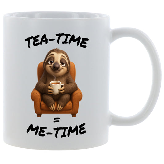 Tasse „Tea Time = Me Time (Faultier)“ – Geschenk für Tee Liebhaber - 330ml