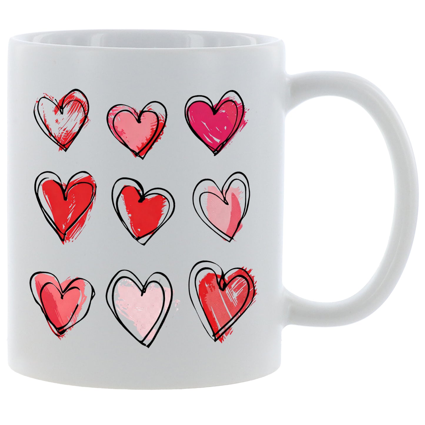 Valentinstag Herzen - Kaffeetasse verschiedene Farben - 330ml