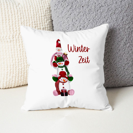 Winterzeit - Flauschiges Kissen 40x40cm