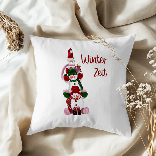Winterzeit - Flauschiges Kissen 40x40cm