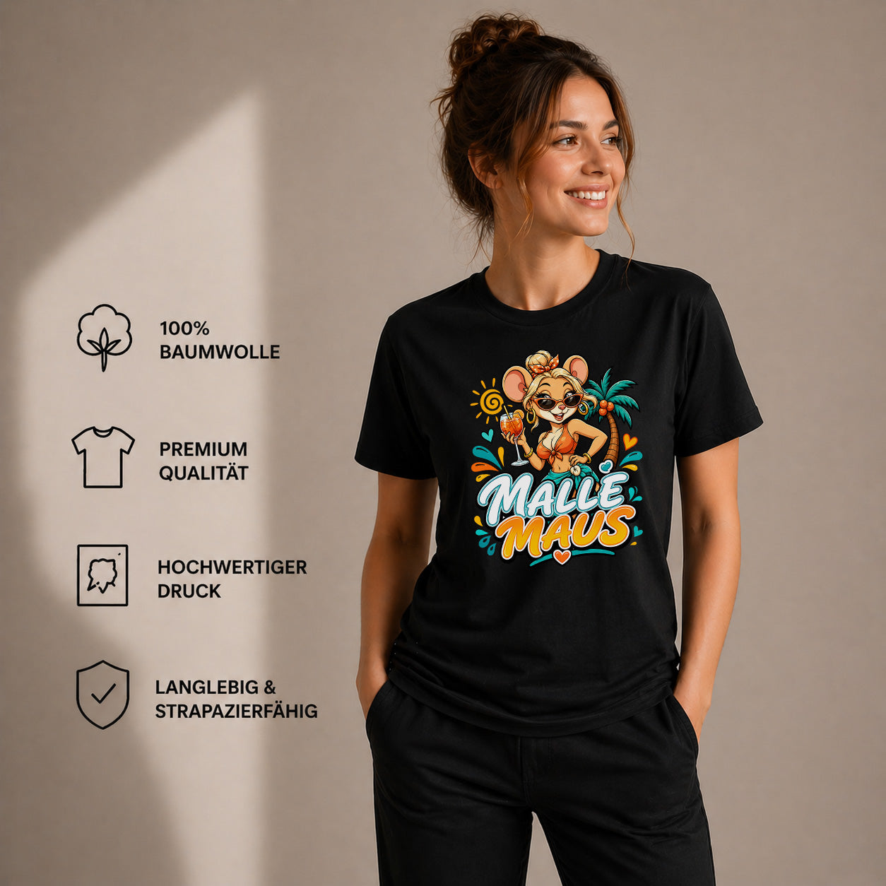 Malle Maus - T-Shirt Unisex – Lustiges Partyshirt für Männer & Frauen