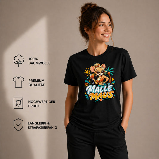 Malle Maus - T-Shirt Unisex – Lustiges Partyshirt für Männer & Frauen