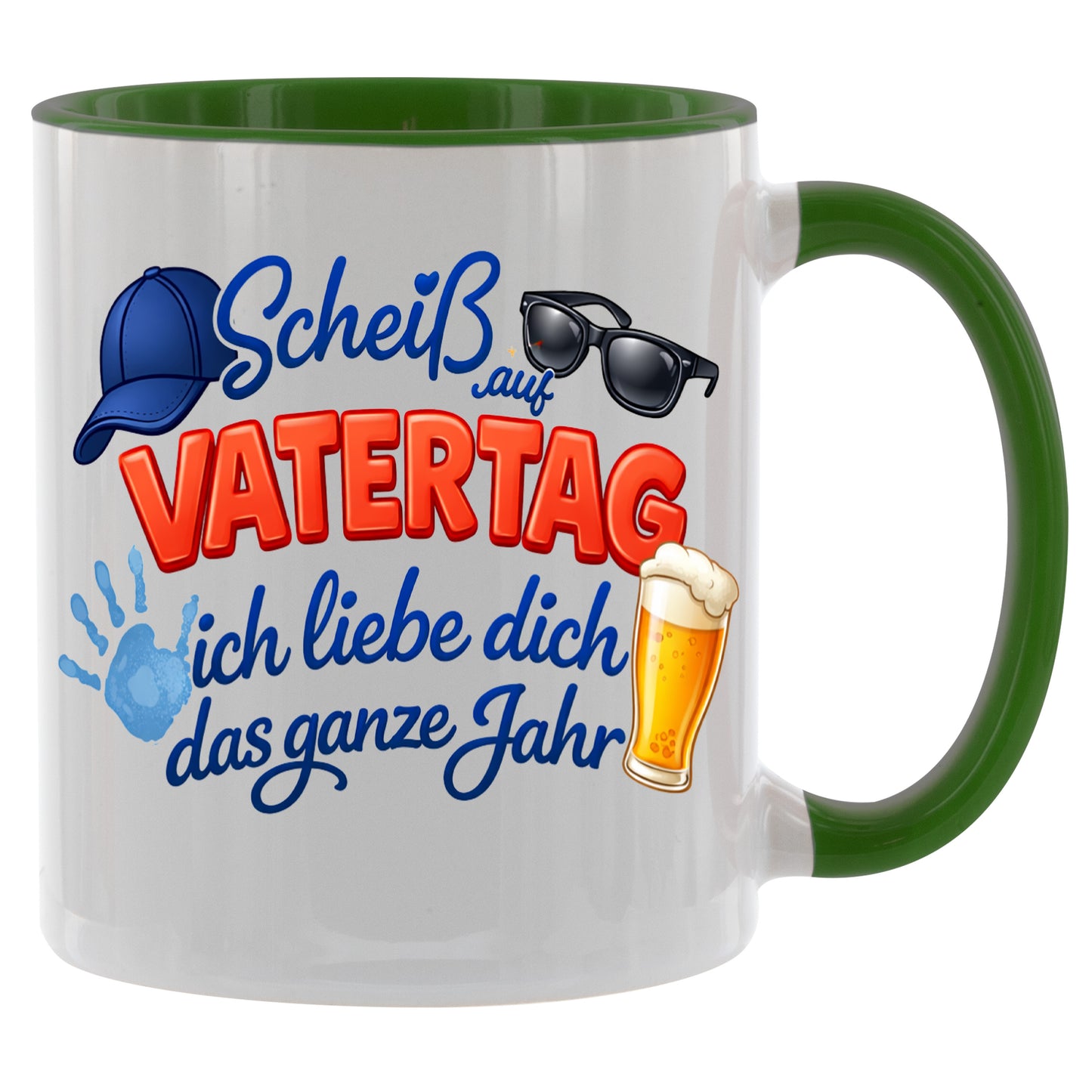 Scheiss auf Vatertag - ich liebe dich das ganze Jahr - Kaffeetasse verschiedene Farben - 330ml