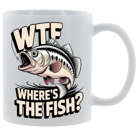 WTF Where's the Fish - Kaffeetasse verschiedene Farben - 330ml - Perfekt fürs Büro