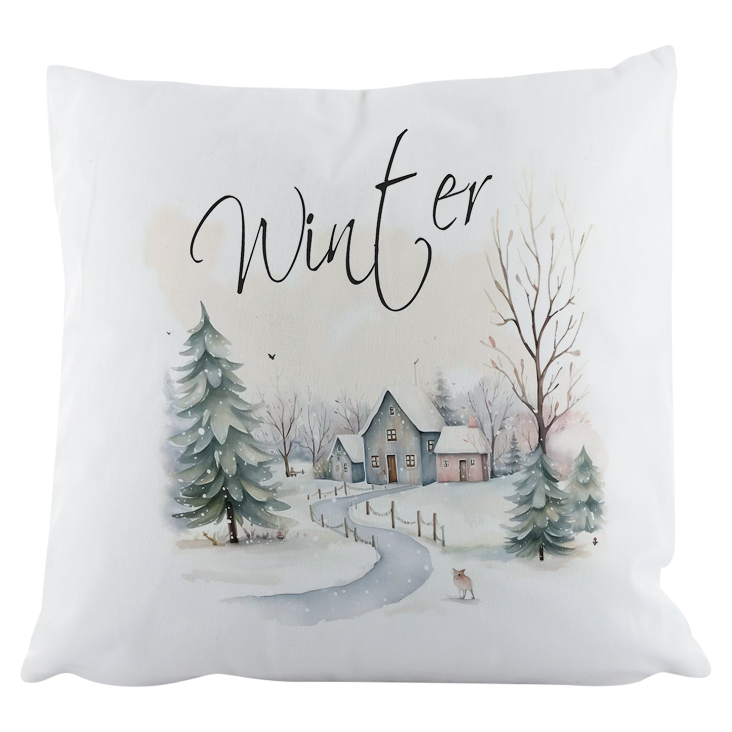 Winter - Flauschiges Kissen 40x40cm