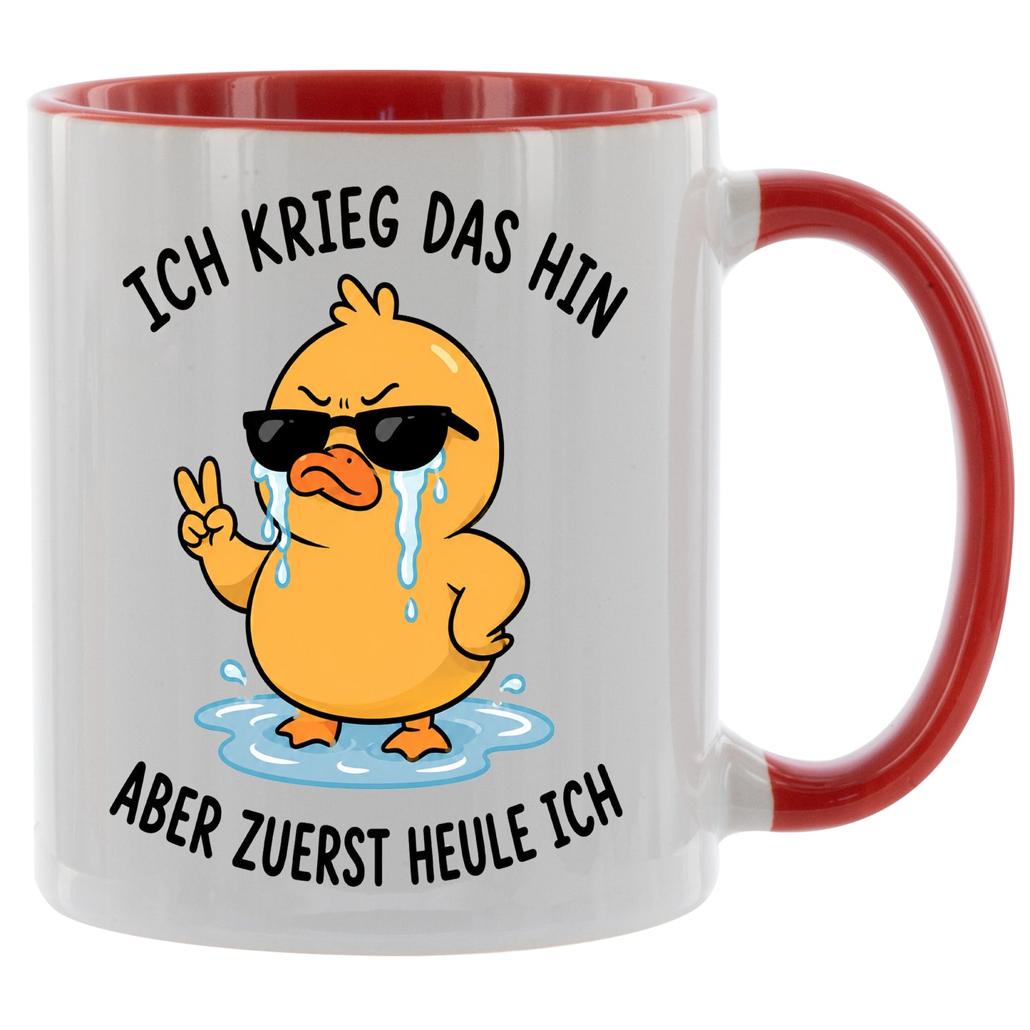 Ich krieg das hin aber zuerst heule ich - Ente - Kaffeetasse verschiedene Farben - 330ml - Perfekt fürs Büro